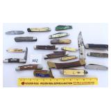 A large group lot of knives all have damage of