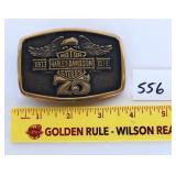 A solid brass 1978 75th Anniversary Harley