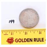 1887 Morgan S silver dollar