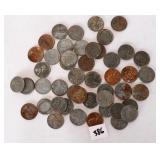(48) 1943 steel pennies