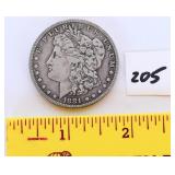 1881 Morgan O silver dollar