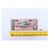 A Confederate States of America $10 bill.
