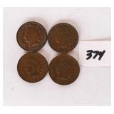 (4) Indian head pennies. You have 1905 1902, 1903