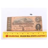 1864 Confederate States of America $5 bill