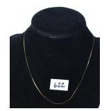 A lightweight necklace that is marked on the