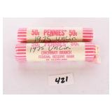 (2) Rolls of 1975 uncirculated pennies