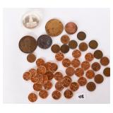 Group lot of coins - includes a large souvenir
