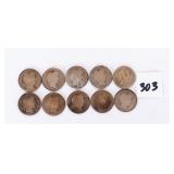 (10) Silver Barbidimes. They range from 1892 to