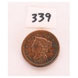 1857 Large One Cent Coin