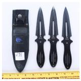 A three piece Colt throwing knife set