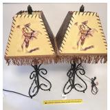 A pair of western themed lamps