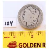 1881 Morgan silver dollar no mint mark