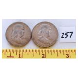(2) Franklin silver half dollars. 1952 and 1963