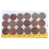 (18) Eisenhower dollars. They range from 1971 to