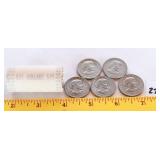 A roll of Susan B. Anthony coins and also five