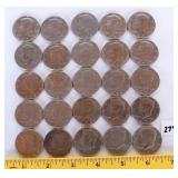 (25) Kennedy half dollars. They are all 1971 or