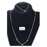 Matching necklace and bracelet set. It