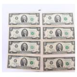 (8) 1976 $2 bill