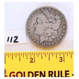 Morgan silver dollar 1878 - seven feathers