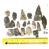 A small group lot of Native American artifacts.