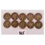 (10) silver mercury dimes. You have 1916, 1916 S,