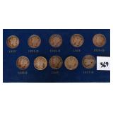 (10) silver mercury dimes, you have a 1945 S and