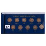 (10) mercury dimes - the case is not included -