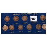 (10) silver mercury dimes, you have a 1945, 1945