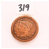 1854 Large One Cent Coin