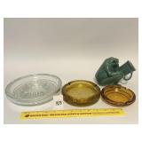 Some vintage Ashtrays and an Adult Humor Frog