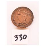 A 1844 Large One Cent Coin