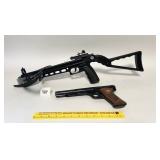 A daisy BB gun pistol, a NCstar crossbow possibly