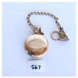 A vintage Waltham safety barrel pocket watch the