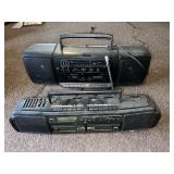 a pair of cassette player radios