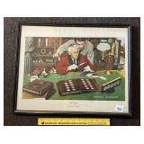 A Norman Moore Rockwell print - The Collector. It