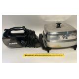 A Mirro brand electric skillet and Eureka step