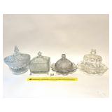 A group lot of vintage candy dishes and butter