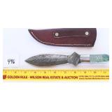 Damascus blade knife with sheath
