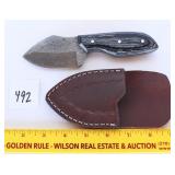 Damascus knife with sheath