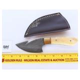 Damascus knife with sheath