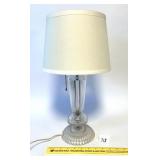 A vintage glass table lamp