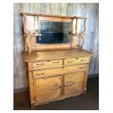 Antique sideboard with mirror. It does have some