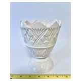 A vintage light pink milk glass napco vase -