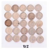 (25) Silver Roosevelt Dimes