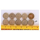 (10) Kennedy 40% silver half dollars.