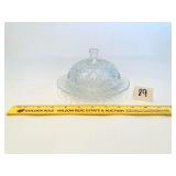 Glass Cheese Plate with Lid - Located in Kitchen