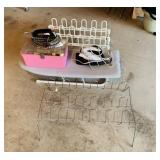 Group of Home Items includes Small Ironing Board,