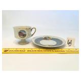 Cup and Saucer - Both are iridescent and have New
