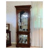 Lighted Curio Cabinet with Glass Door and Shelves