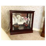 Small Lighted Curio Cabinet with Glass Side Door